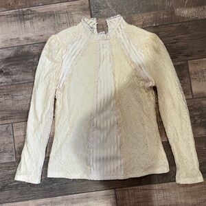 Beifei Dress Lace Long Sleeve Shirt Size LG